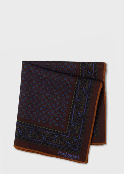 Medallion Wool Pocket Square - Paul Stuart Smart Buy