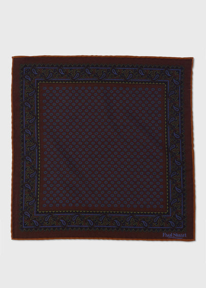 Medallion Wool Pocket Square - Paul Stuart Smart Buy