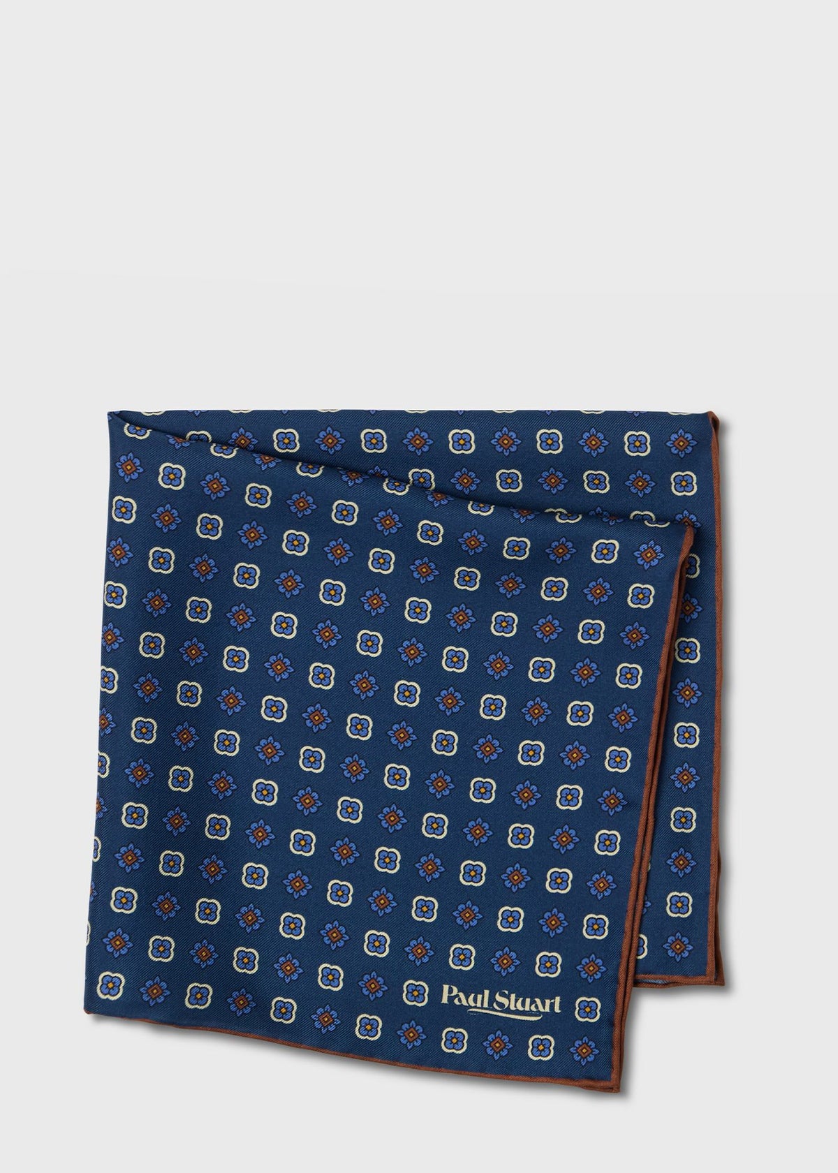 Medallion Silk Pocket Square - Paul Stuart Sale