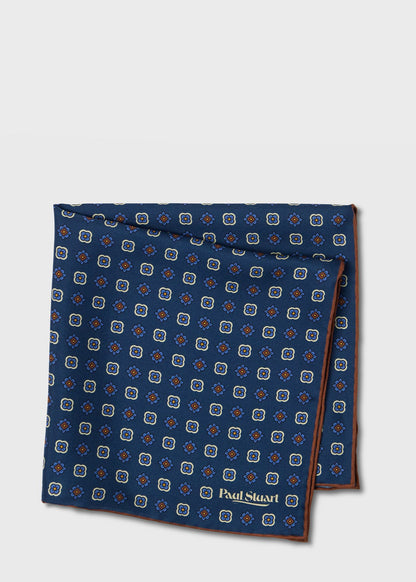 Medallion Silk Pocket Square - Paul Stuart Sale