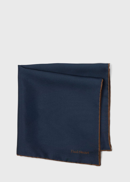 Contrast Border Silk Pocket Square - Paul Stuart Deals