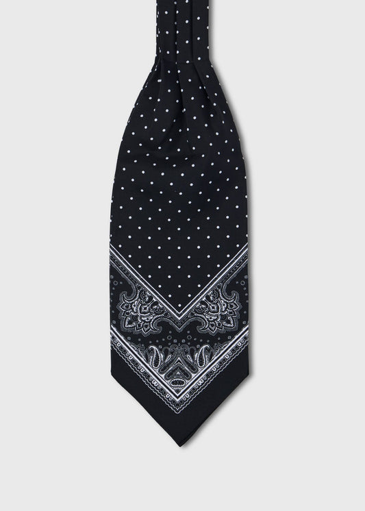 Dot Motif Silk Ascot - Paul Stuart Best Seller