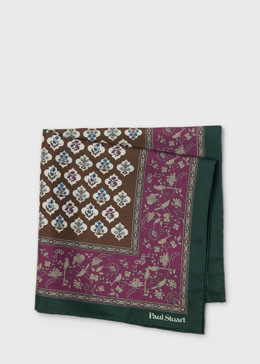 Floral Medallion Silk Pocket Square - Paul Stuart Latest