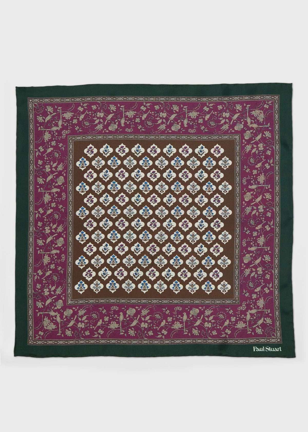 Floral Medallion Silk Pocket Square - Paul Stuart Latest