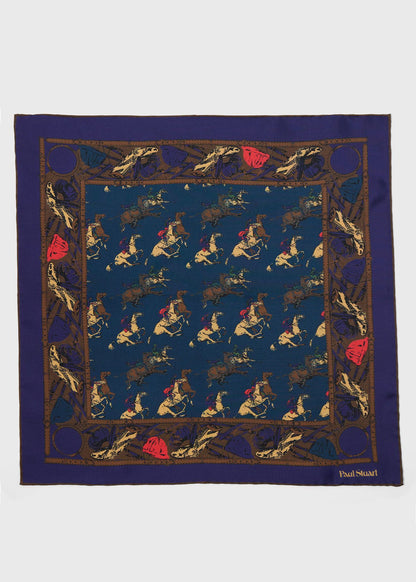 Equestrian Silk Pocket Square - Paul Stuart Sale
