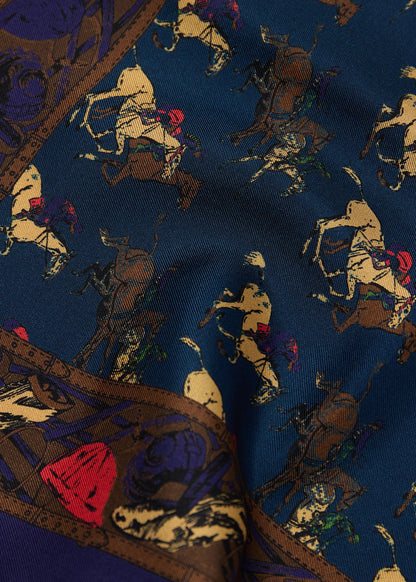 Equestrian Silk Pocket Square - Paul Stuart Sale