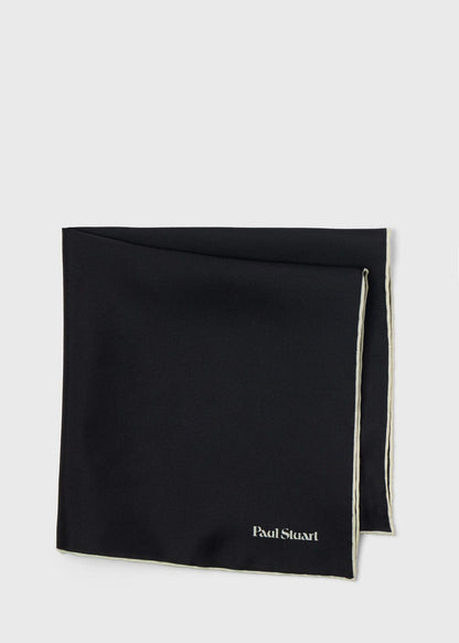 Contrast Border Silk Pocket Square - Paul Stuart Popular