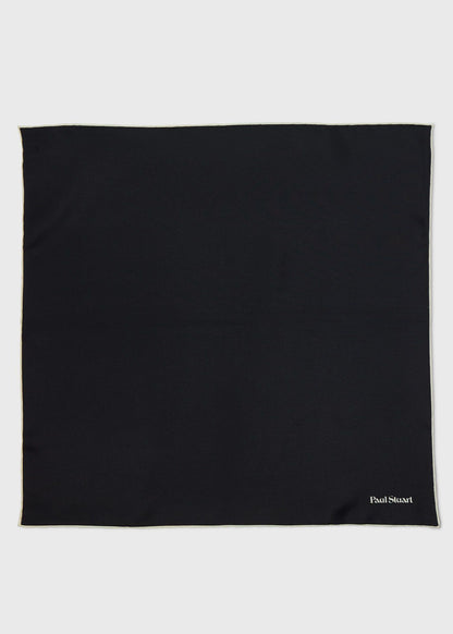 Contrast Border Silk Pocket Square - Paul Stuart Popular