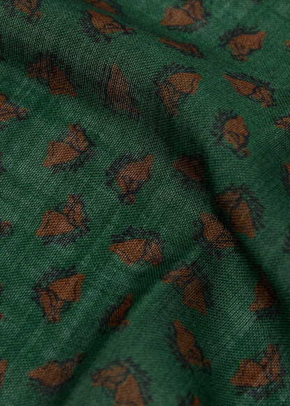 Equestrian Print Wool Pocket Square - Paul Stuart Smart Buy