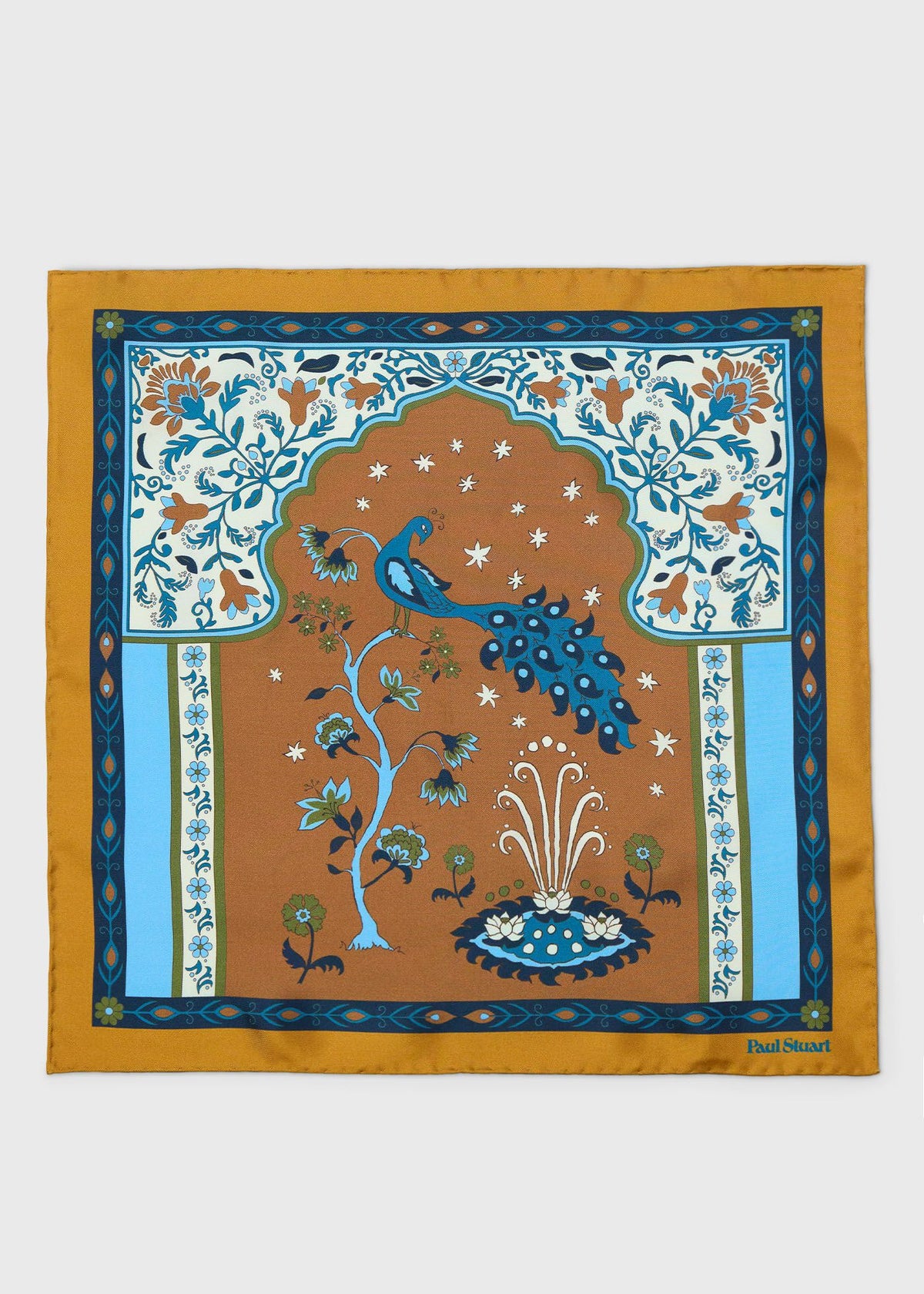 Peacock Silk Pocket Square - Paul Stuart Top Pick