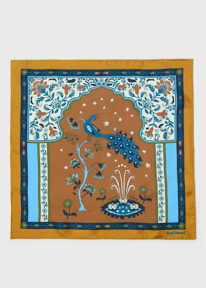 Peacock Silk Pocket Square - Paul Stuart Top Pick