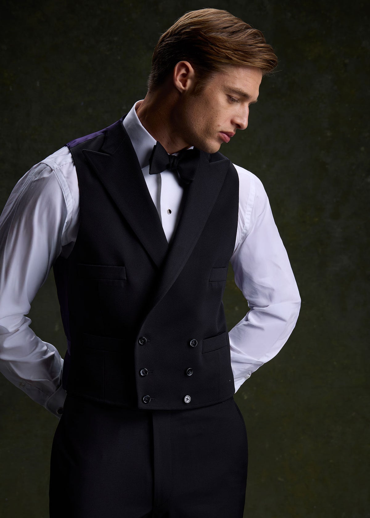 Grosgrain Double Breasted Formal Vest - Paul Stuart Quality