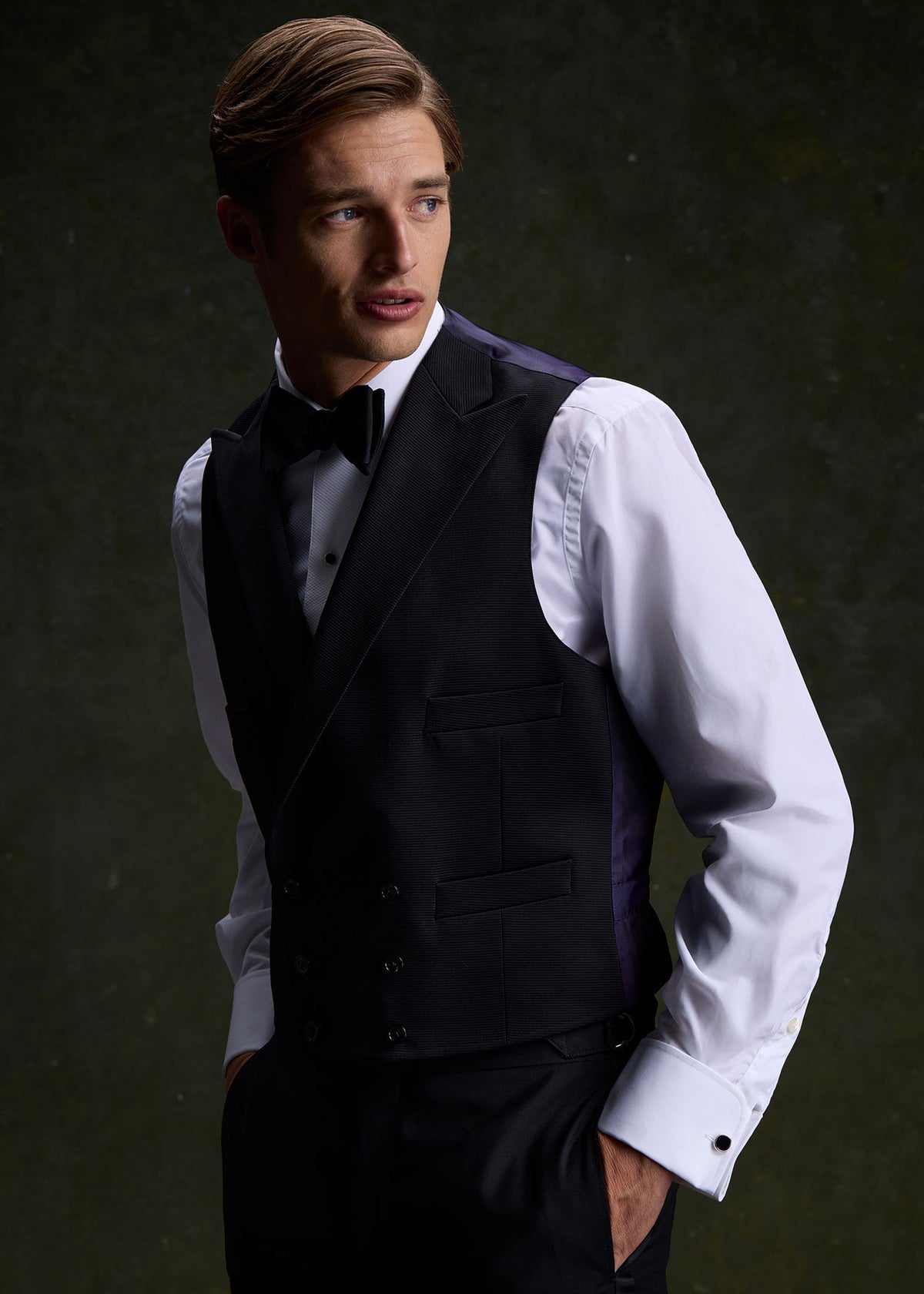 Grosgrain Double Breasted Formal Vest - Paul Stuart Quality