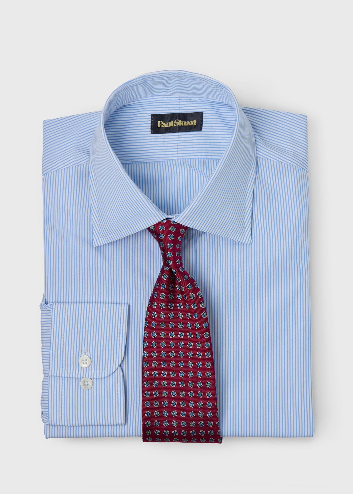 Pencil Stripe Spread Collar Dress Shirt - Paul Stuart Value