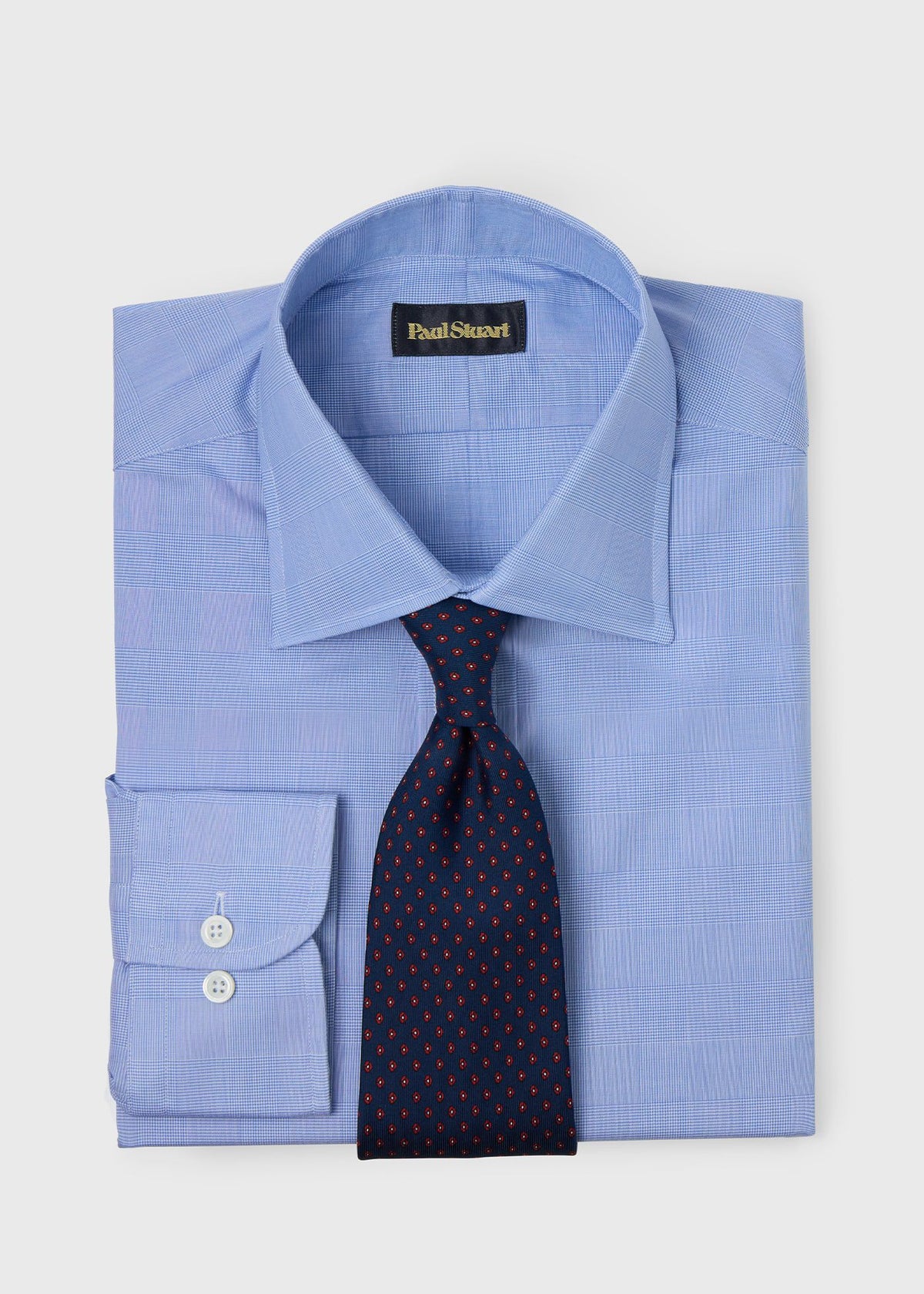 Glen Plaid Spread Collar Dress Shirt - Paul Stuart Quality