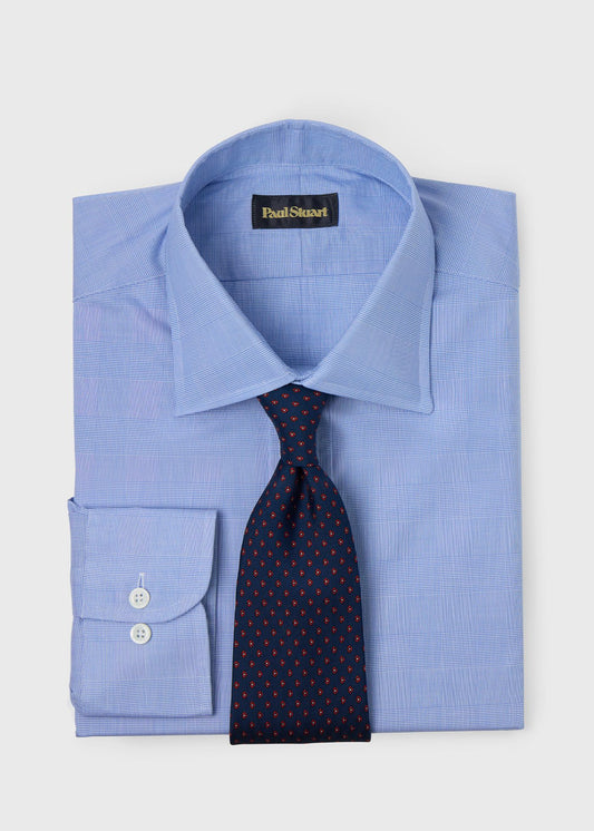 Glen Plaid Spread Collar Dress Shirt - Paul Stuart Quality