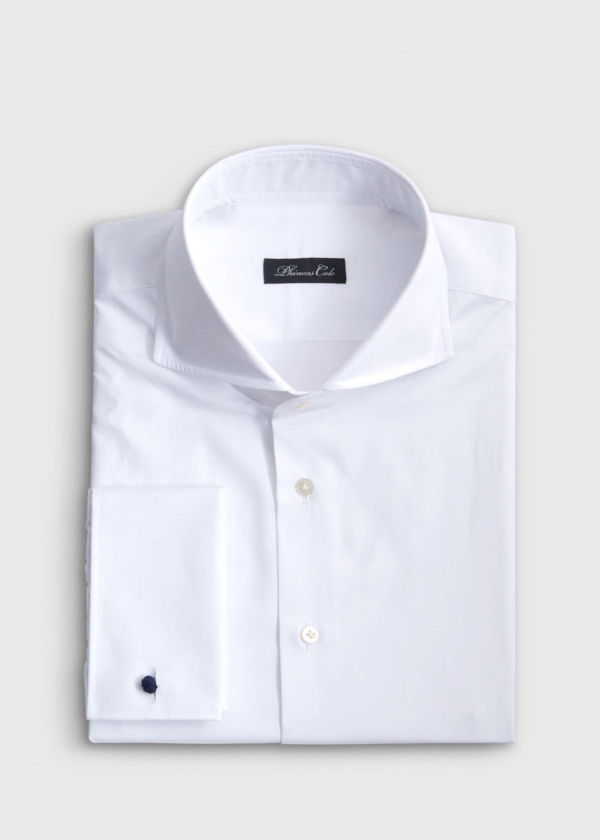 White Poplin Dress Shirt with French Cuff - Paul Stuart Signature
