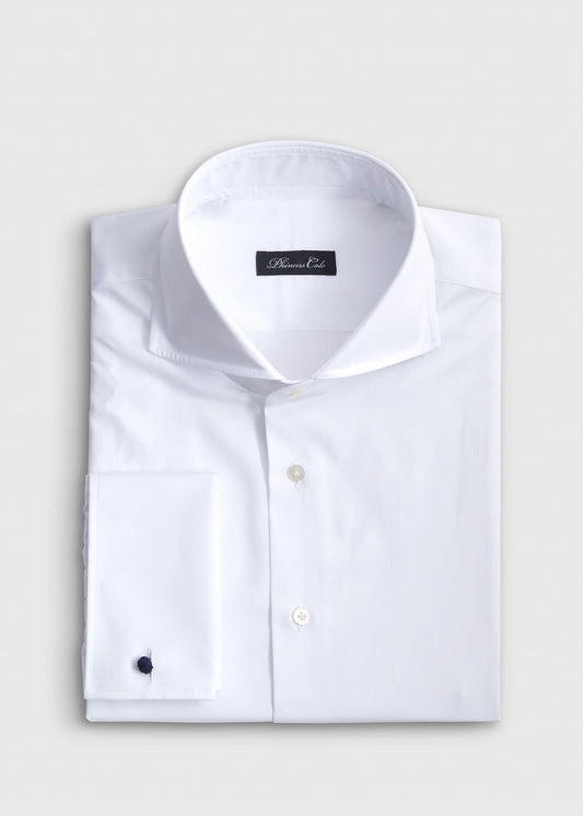 White Poplin Dress Shirt with French Cuff - Paul Stuart Signature