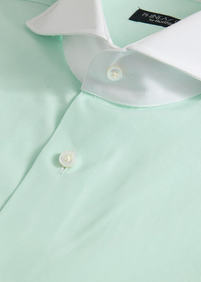 Contrast Collar Cotton Dress Shirt - Paul Stuart New