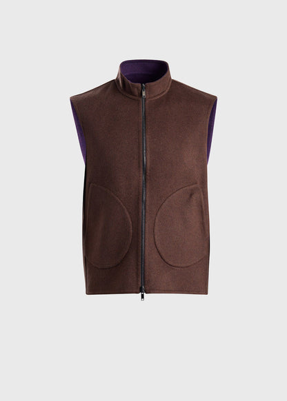 Double Faced Cashmere Reversible Vest - Paul Stuart Premium