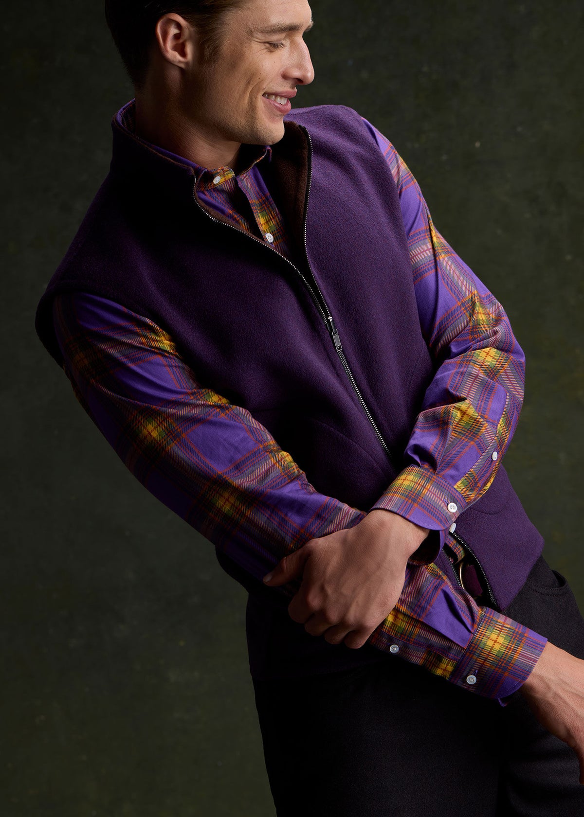 Double Faced Cashmere Reversible Vest - Paul Stuart Premium
