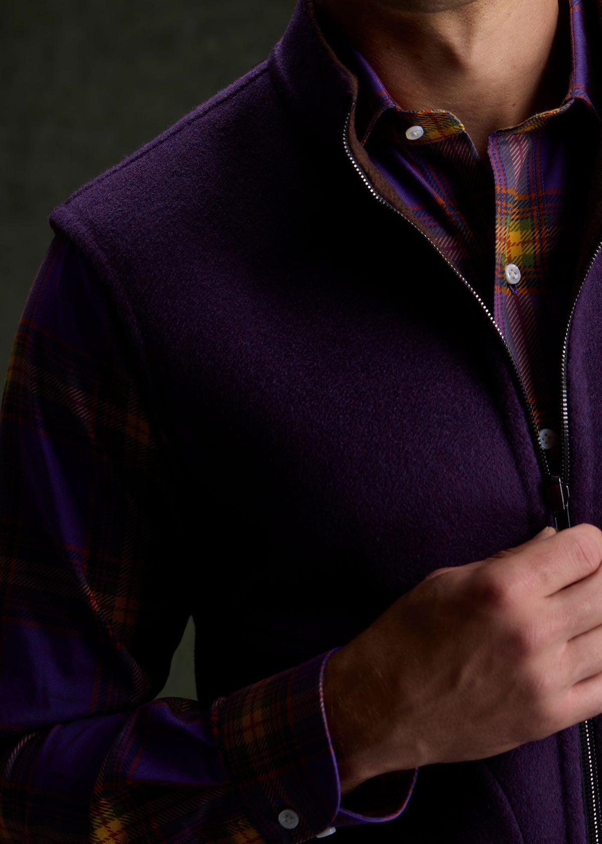 Double Faced Cashmere Reversible Vest - Paul Stuart Premium