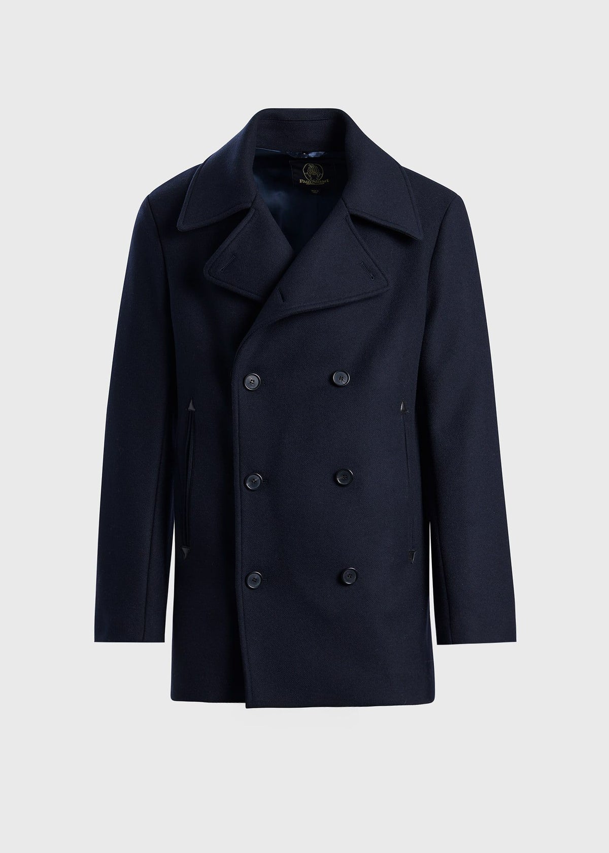 Modern Peacoat with Leather Detail - Paul Stuart Classic
