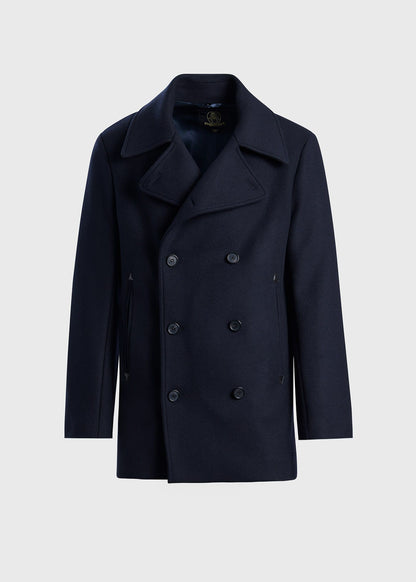 Modern Peacoat with Leather Detail - Paul Stuart Classic