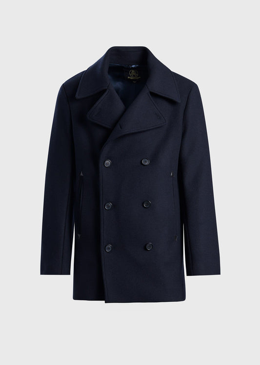 Modern Peacoat with Leather Detail - Paul Stuart Classic
