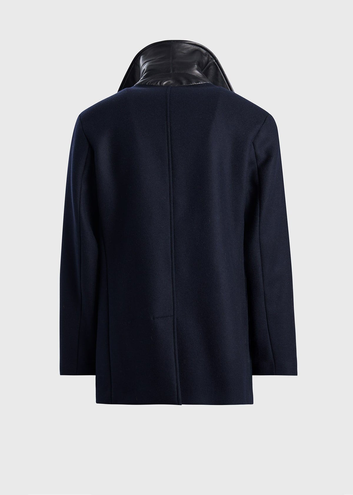 Modern Peacoat with Leather Detail - Paul Stuart Classic