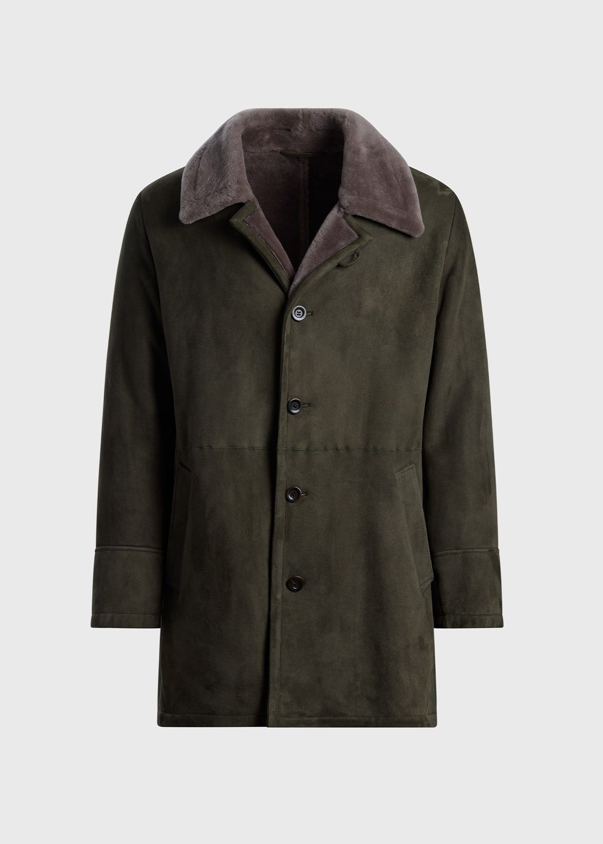 Modern Suede Coat with Shearling Trim - Paul Stuart Hot Sale