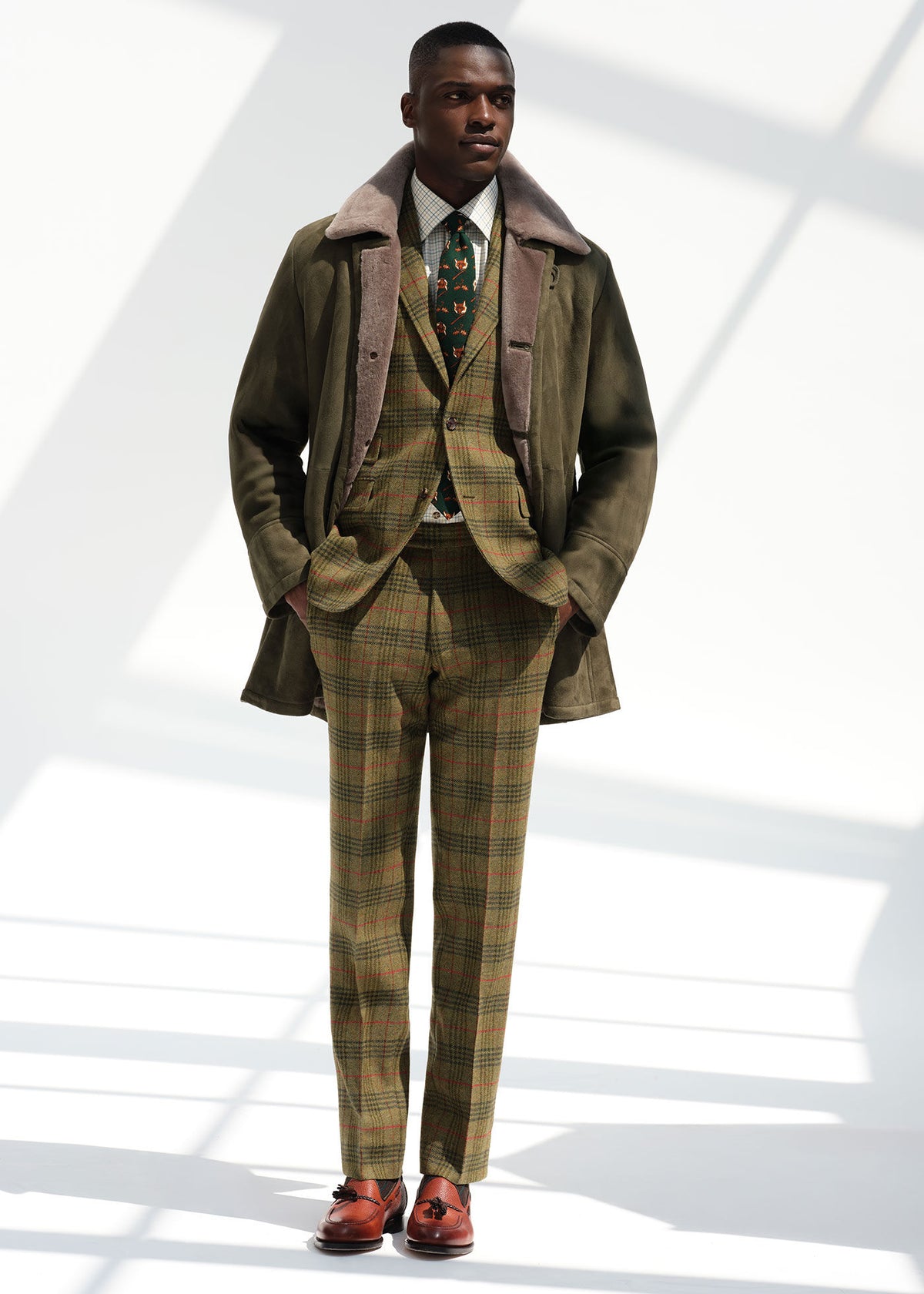Modern Suede Coat with Shearling Trim - Paul Stuart Hot Sale