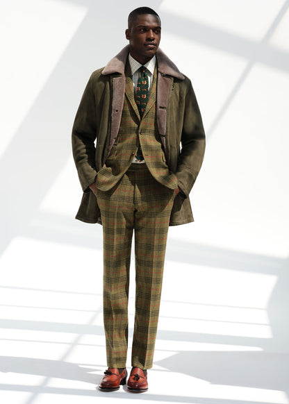 Modern Suede Coat with Shearling Trim - Paul Stuart Hot Sale