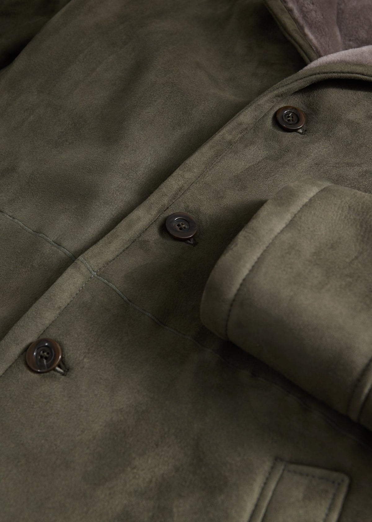 Modern Suede Coat with Shearling Trim - Paul Stuart Hot Sale