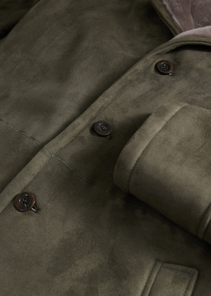 Modern Suede Coat with Shearling Trim - Paul Stuart Hot Sale