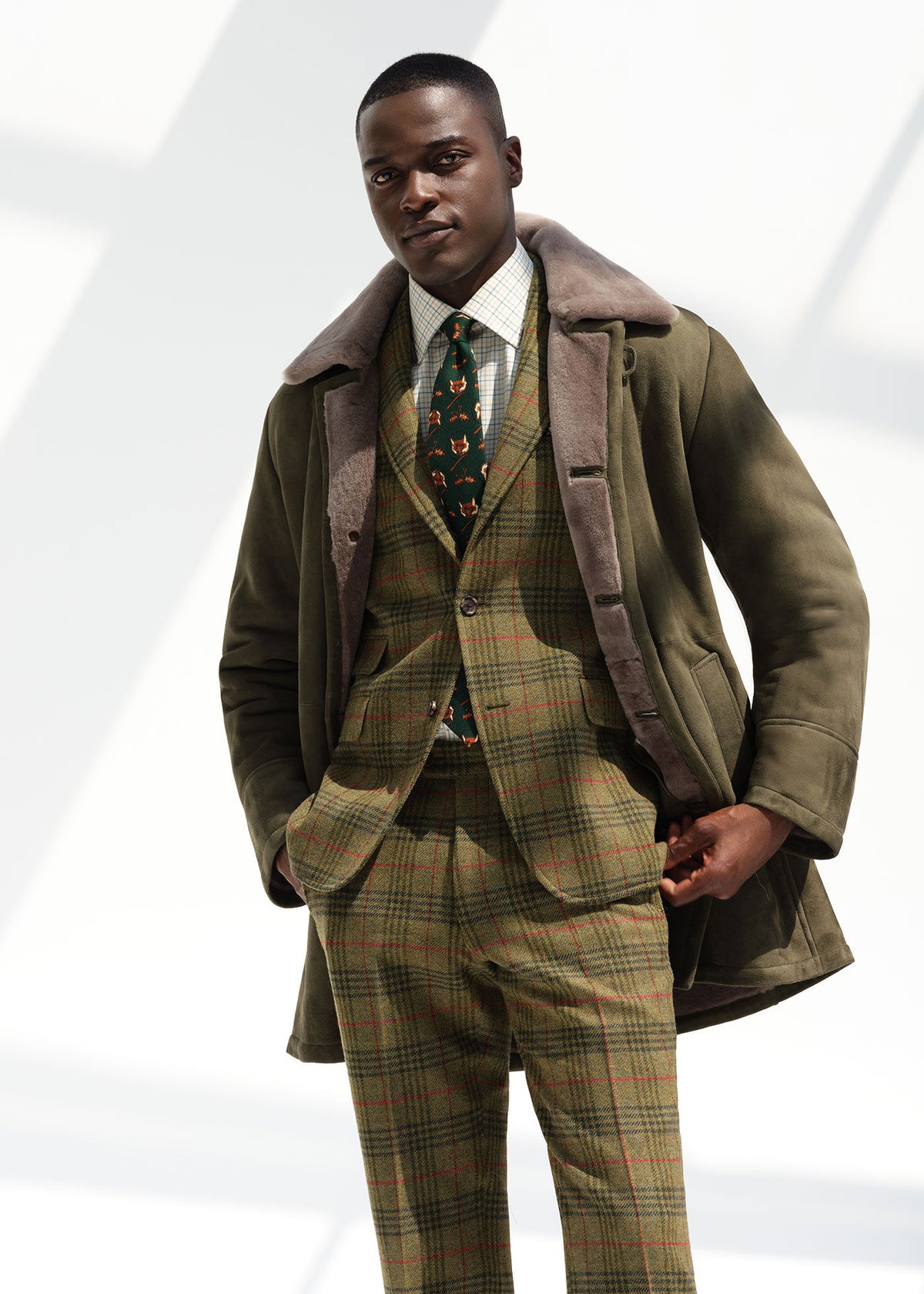 Modern Suede Coat with Shearling Trim - Paul Stuart Hot Sale