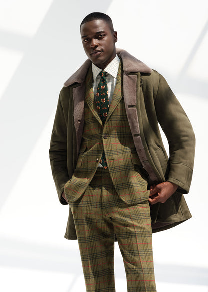 Modern Suede Coat with Shearling Trim - Paul Stuart Hot Sale