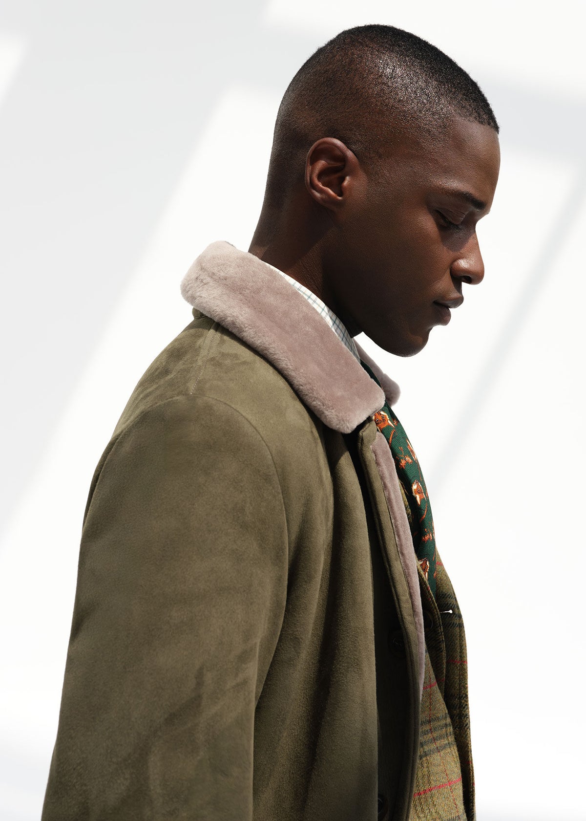 Modern Suede Coat with Shearling Trim - Paul Stuart Hot Sale