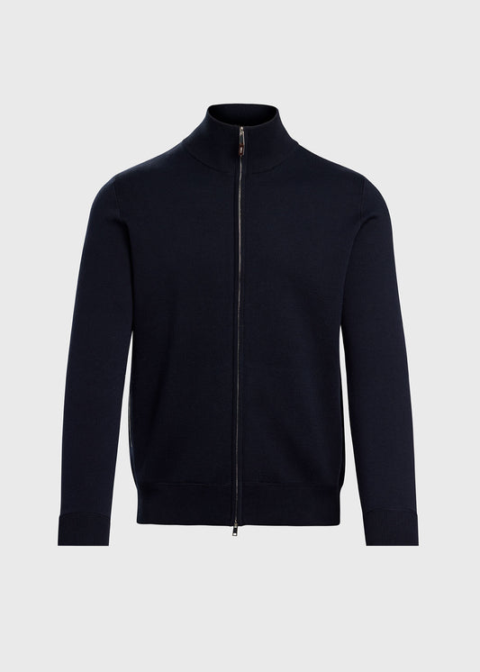 Silk & Cotton Full Zip Cardigan - Paul Stuart New