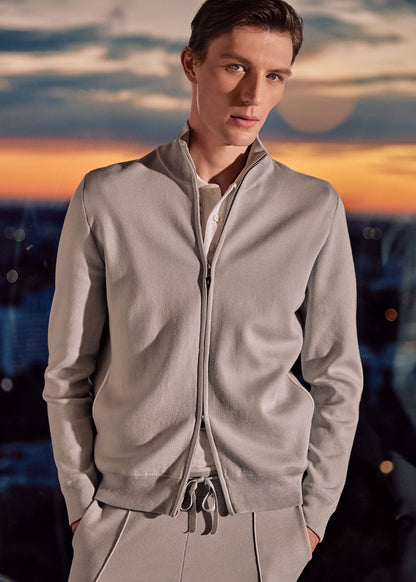 Silk & Cotton Full Zip Cardigan - Paul Stuart Best Seller