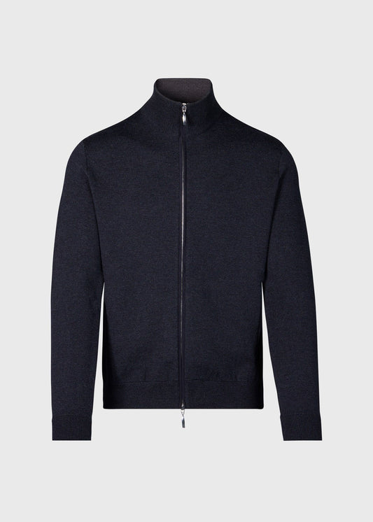 Wool Jersey Zip Cardigan - Paul Stuart Trending