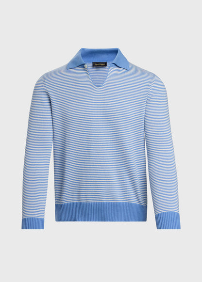 Long Sleeve Stripe Polo - Paul Stuart Recommended