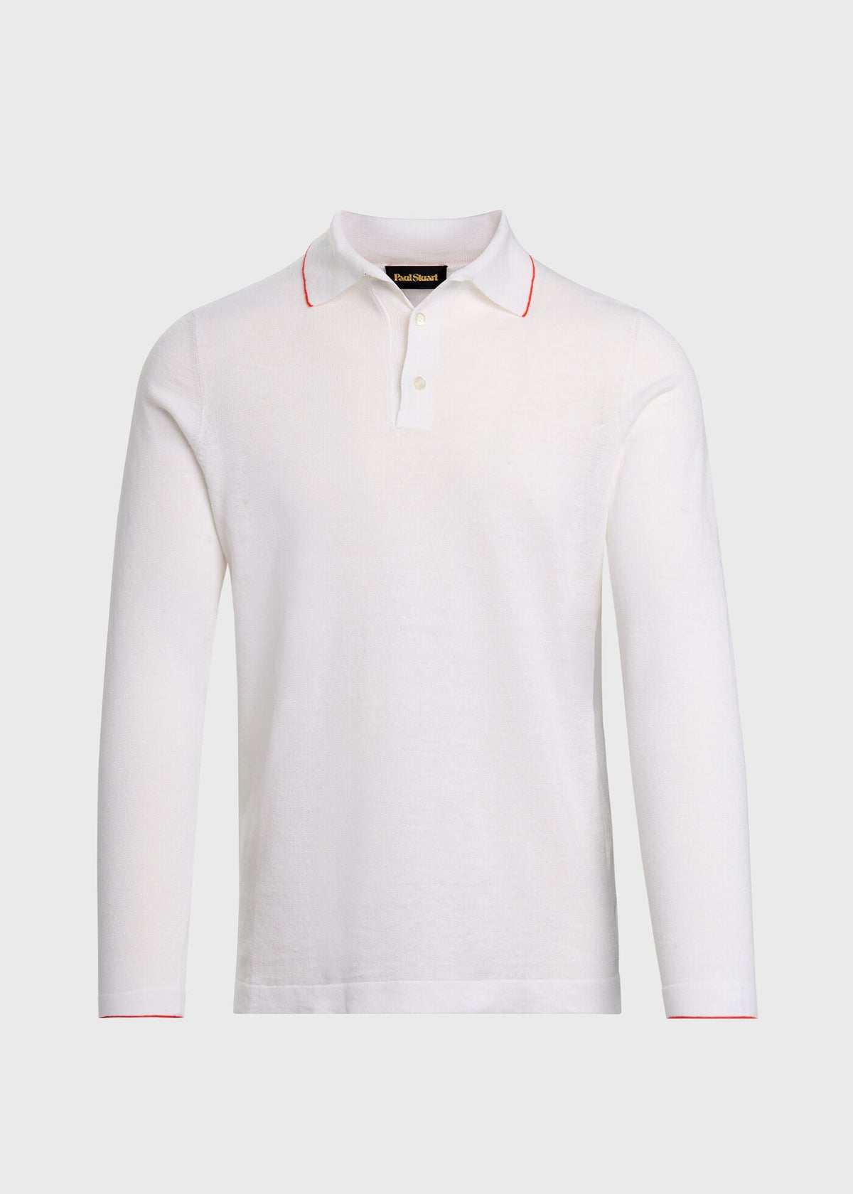 Linen & Cotton Contrast Collar Polo - Paul Stuart New