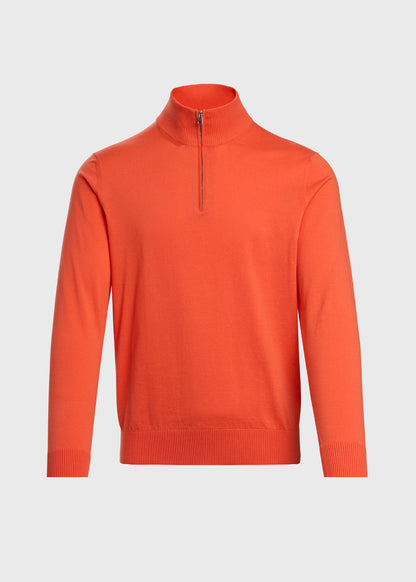 Quarter Zip Cotton Sweater - Paul Stuart Smart Buy