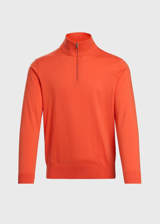 Quarter Zip Cotton Sweater - Paul Stuart Smart Buy