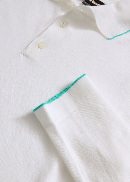 Linen & Cotton Contrast Collar Polo - Paul Stuart Everyday