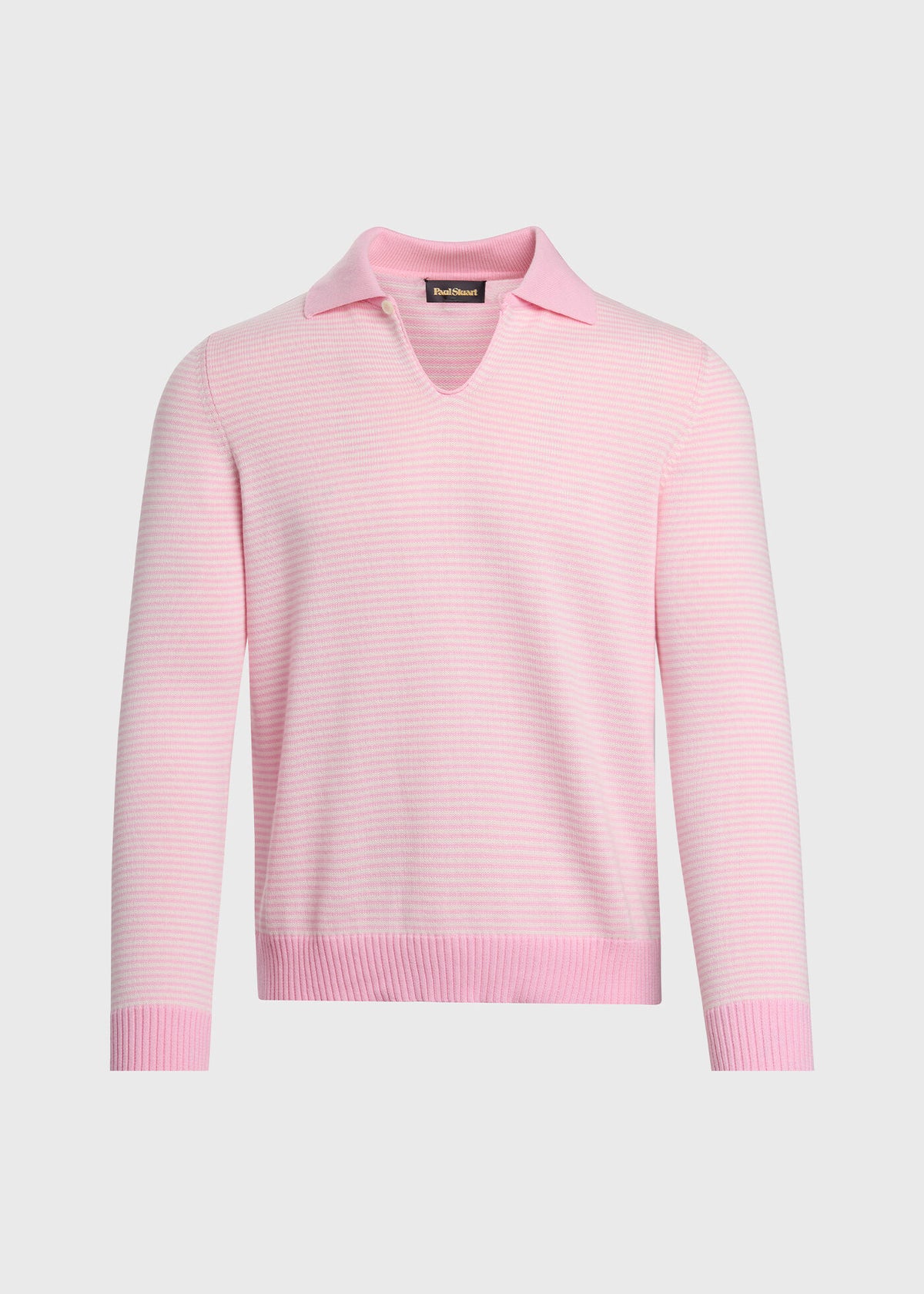 Long Sleeve Stripe Polo - Paul Stuart Premium