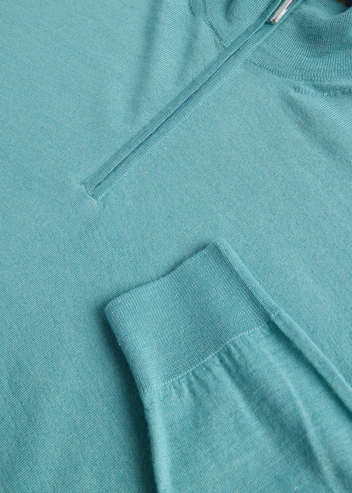 Cashmere & Silk Quarter Zip Pullover - Paul Stuart Classic