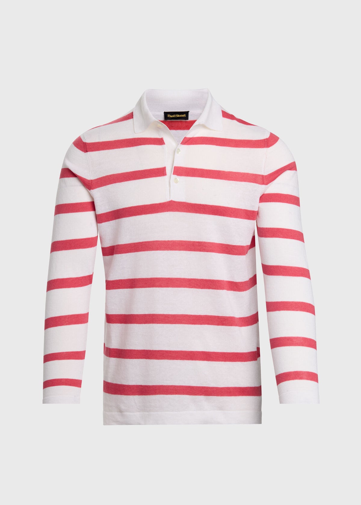 Linen & Cotton Horizontal Stripe Polo - Paul Stuart New