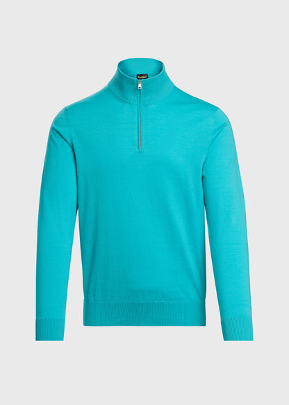 Quarter Zip Cotton Sweater - Paul Stuart Essential